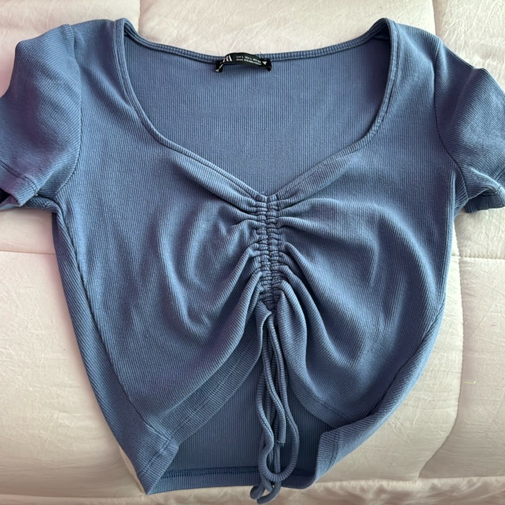 Zara blue crop top